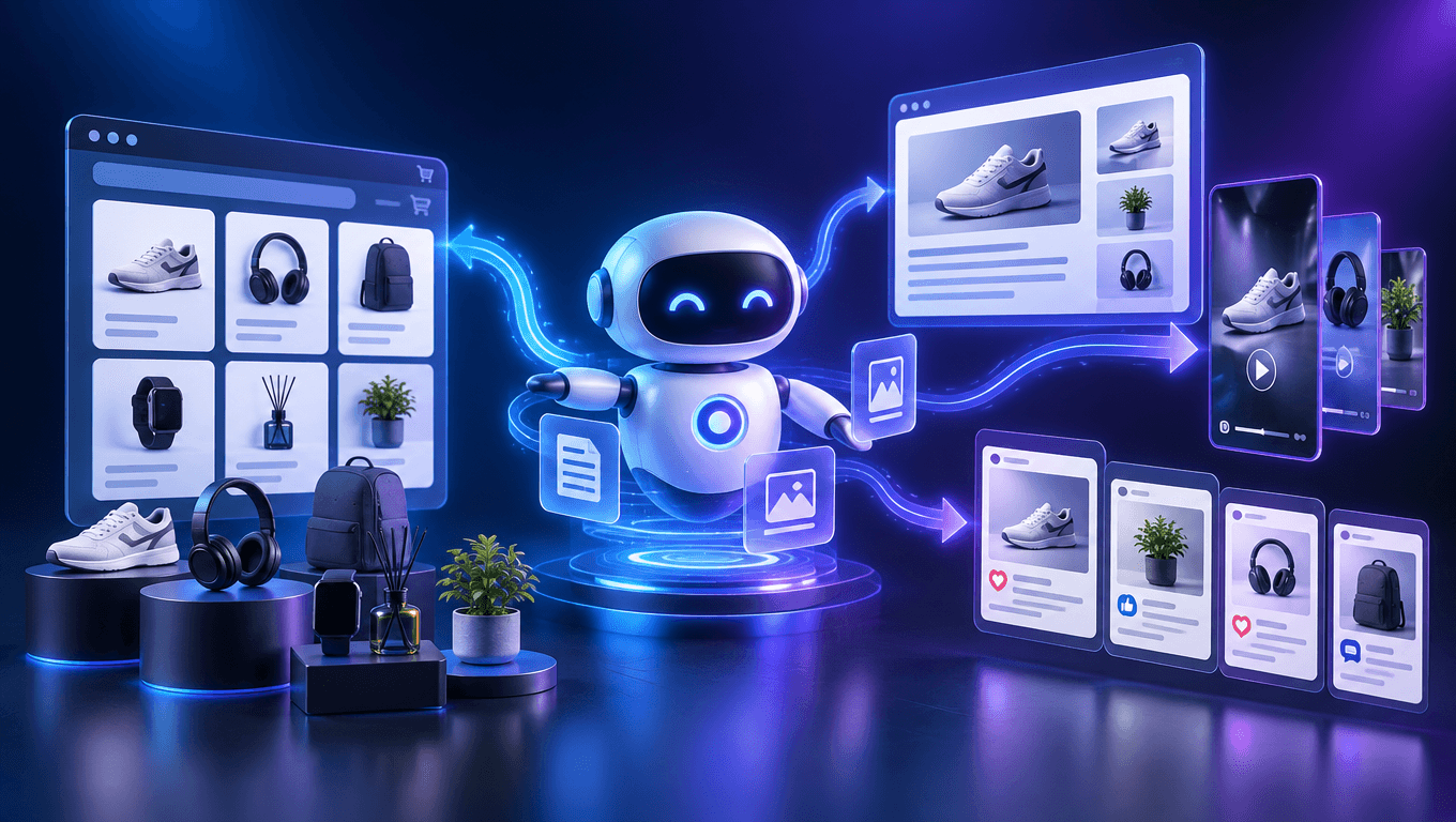 Autonomiczny agent AI w e-commerce: jak bez agencji tworzyć blog, wideo i posty?