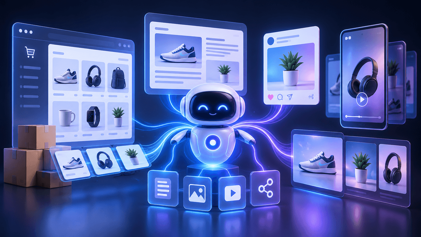 Autonomiczny agent AI w e-commerce: jak bez agencji tworzyć blog, wideo i posty?